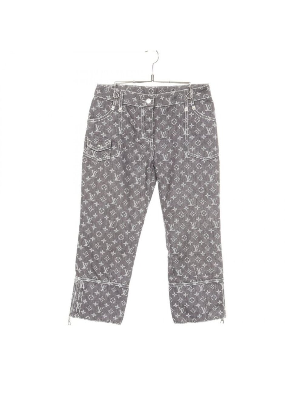 Louis Vuitton Denim Pants Monogram Cropped Cotton